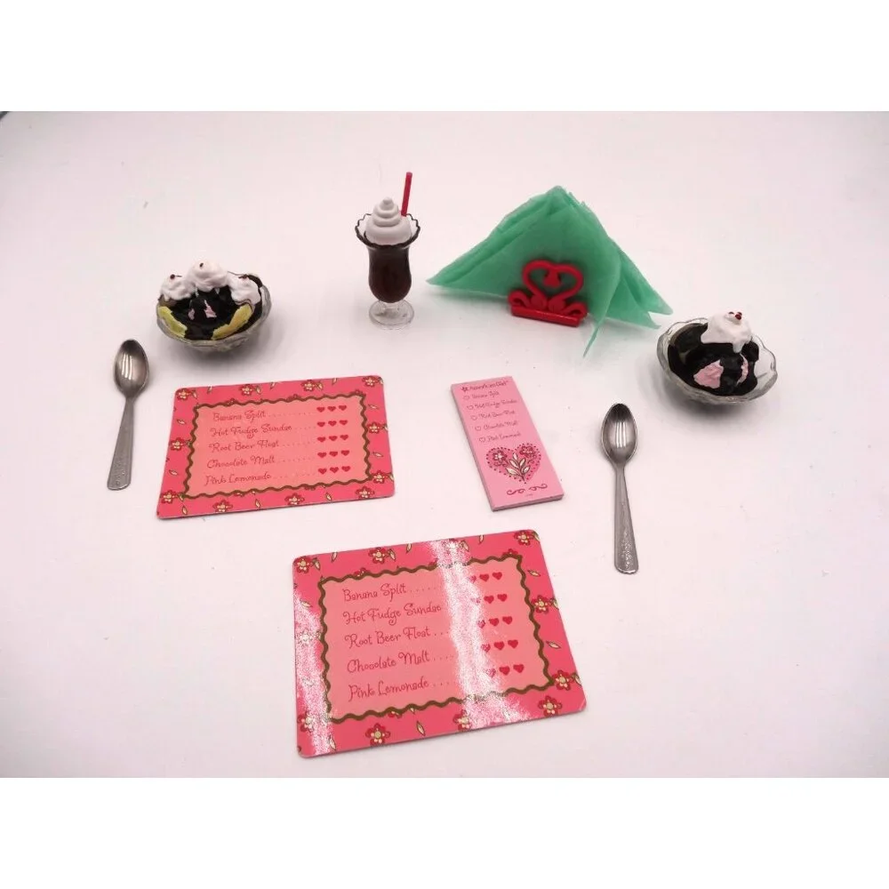 American‎ Girl Sweet Treats Just Like You set spoons Ice Cream Napkins Menu